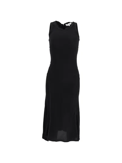 Pre-owned Diane Von Furstenberg Vintage Sleeveless Midi Dress In Black