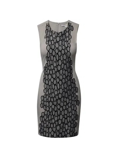 Pre-owned Diane Von Furstenberg Vintage Sleeveless Mini Dress In Gray