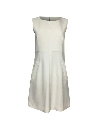 Pre-owned Diane Von Furstenberg Vintage Sleeveless Mini Dress In White