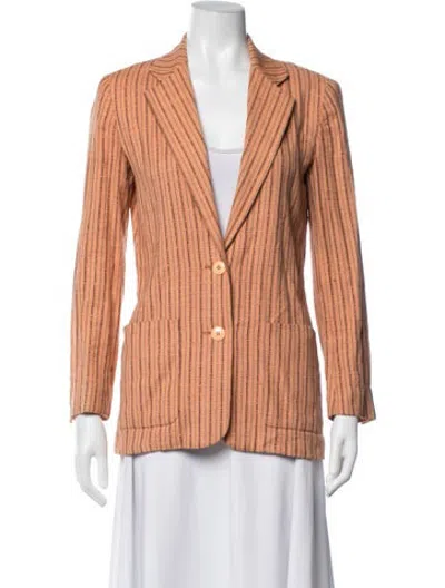 Pre-owned Diane Von Furstenberg Vintage Striped Blazer In Orange
