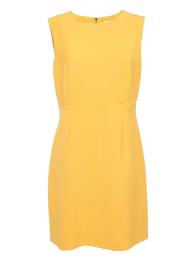 Pre-owned Diane Von Furstenberg Vintage Textured Sleeveless Mini Dress In Orange