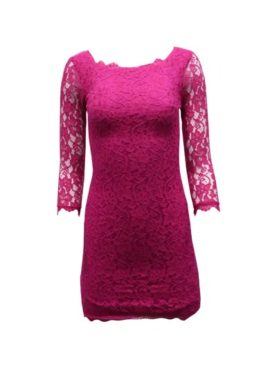 Pre-owned Diane Von Furstenberg Vintage Zarita Lace Dress In Pink