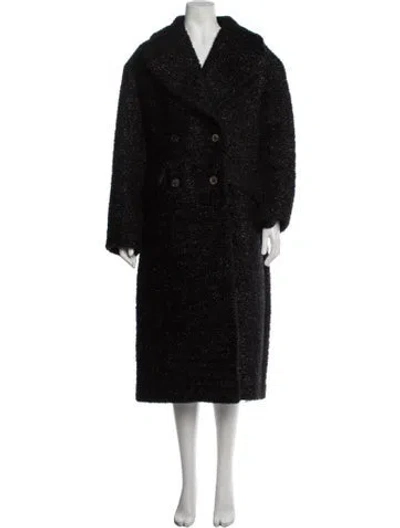 Pre-owned Diane Von Furstenberg Virgin Wool Coat In Black