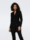 Diane Von Furstenberg Virginia Double-breasted Crepe Blazer In Black