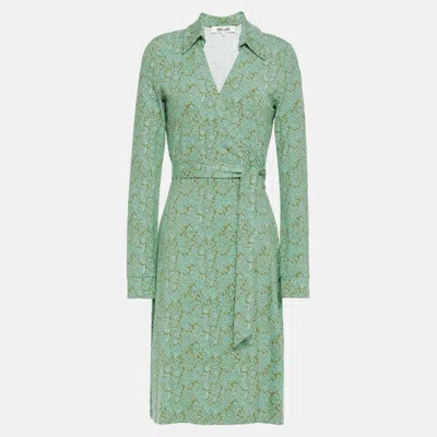 Pre-owned Diane Von Furstenberg Viscose Knee Length Dress S In Green