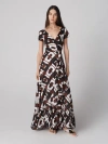 Diane Von Furstenberg Vivianna Geometric-print Maxi Wrap Dress In Giant Cane Link Brown
