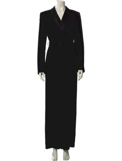 Pre-owned Diane Von Furstenberg V-neck Jumpsuit In Black