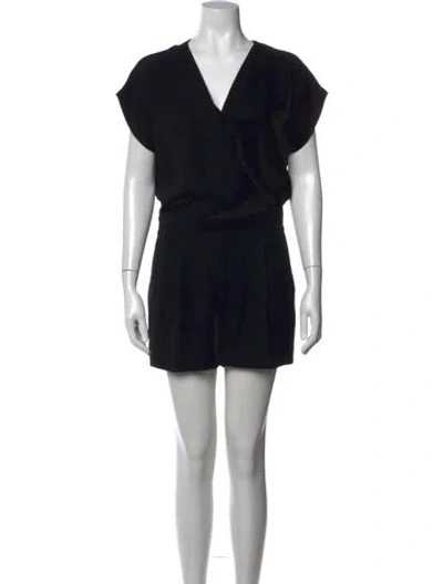 Pre-owned Diane Von Furstenberg V-neck Jumpsuit In Black
