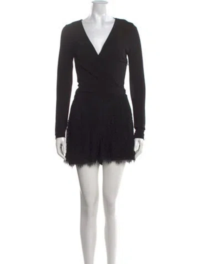 Pre-owned Diane Von Furstenberg V-neck Jumpsuit In Black