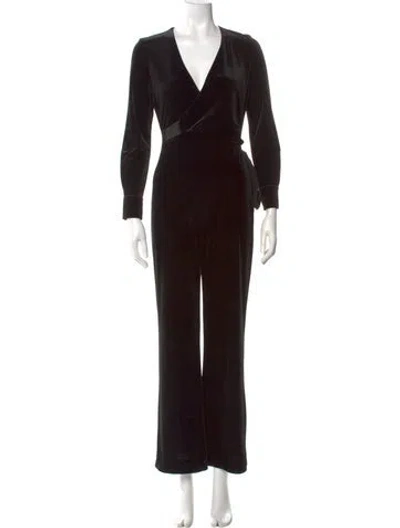 Pre-owned Diane Von Furstenberg V-neck Jumpsuit In Blue