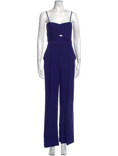 Pre-owned Diane Von Furstenberg V-neck Jumpsuit In Blue
