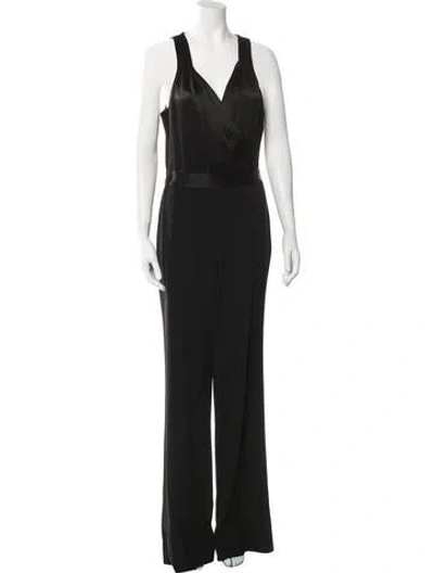 Pre-owned Diane Von Furstenberg V-neck Jumpsuit In Multi