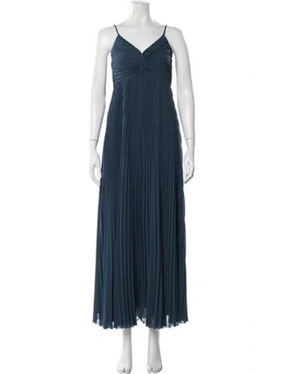 Pre-owned Diane Von Furstenberg V-neck Long Dress W/ Tags In Blue