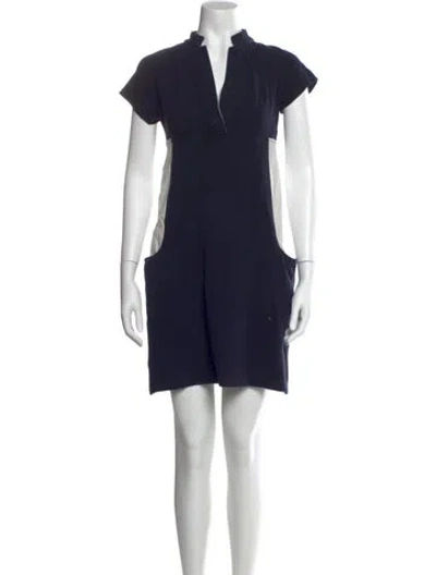 Pre-owned Diane Von Furstenberg V-neck Mini Dress In Multi
