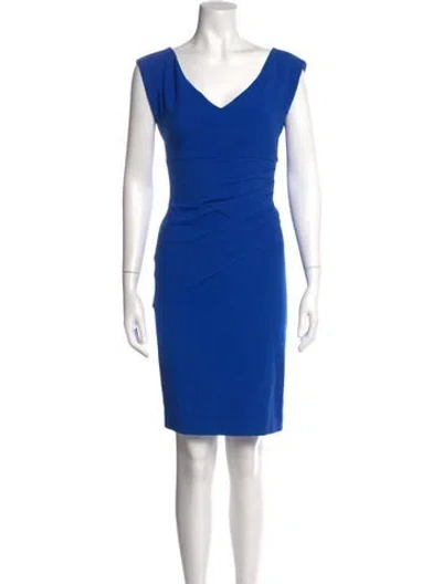Pre-owned Diane Von Furstenberg V-neck Short Sleeve Top In Blue