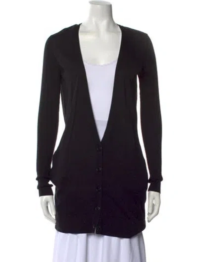 Pre-owned Diane Von Furstenberg V-neck Sweater In Black