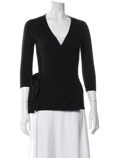 Pre-owned Diane Von Furstenberg V-neck Sweater In Gray