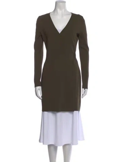 Pre-owned Diane Von Furstenberg V-neck Sweater In Green