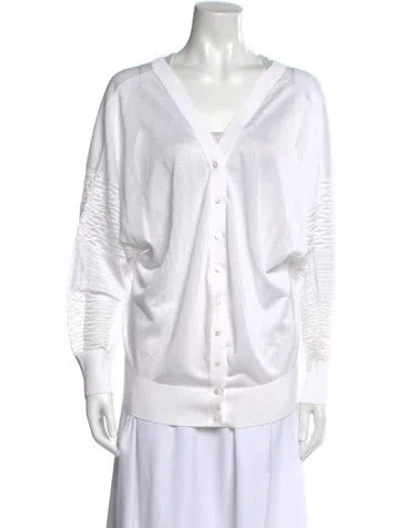Pre-owned Diane Von Furstenberg V-neck Sweater W/ Tags In White