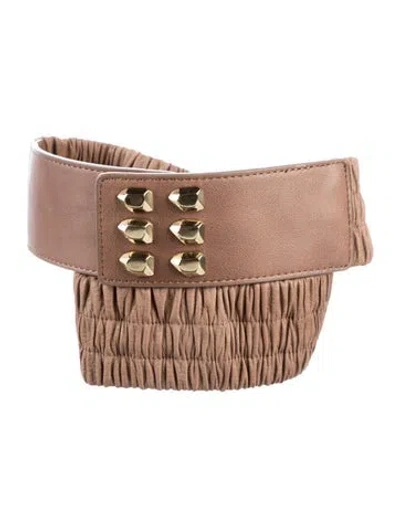 Pre-owned Diane Von Furstenberg Wide Leather Waist Belt In Brown