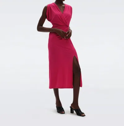 Diane Von Furstenberg Williams Wrap-effect Stretch-jersey Midi Dress In Pink