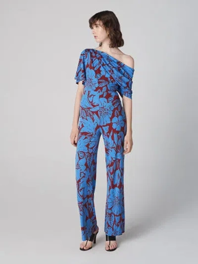 Diane Von Furstenberg Wittrock Jumpsuit In Iliad Floral Burgundy