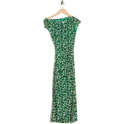 Diane Von Furstenberg Wittrock One-shoulder Cap Sleeve Mesh Midi Dress In Green