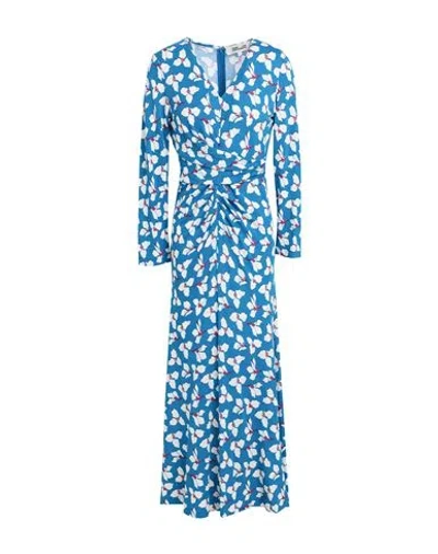 Diane Von Furstenberg Woman Maxi Dress Azure Size L Viscose In Blue