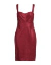Diane Von Furstenberg Woman Midi Dress Brick Size 10 Viscose, Wool, Polyester, Polyamide In Red