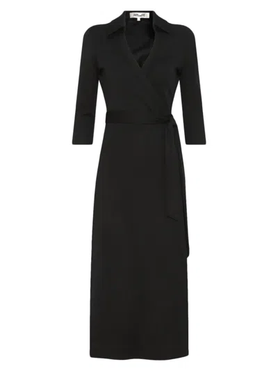 Diane Von Furstenberg Abigail Silk Wrap Dress In Black