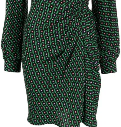 DIANE VON FURSTENBERG WOMEN CAROLINE MINI DRESS DIAMOND CUBES VENUS