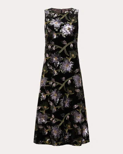 Diane Von Furstenberg Coral Sequined Floral Midi Dress In Sequin Floral