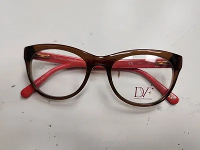 Diane Von Furstenberg Women's Dvf5058 Cat Eye Eyeglasses In Brown Red