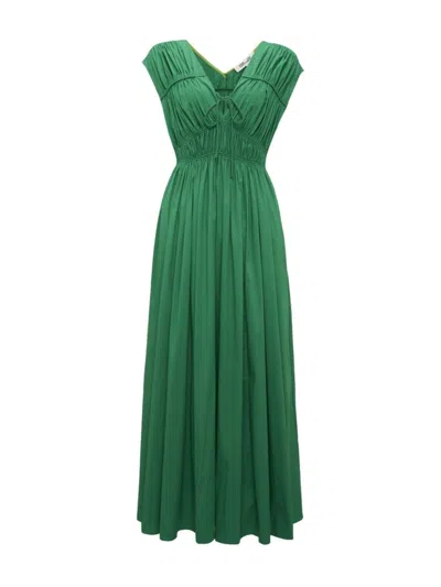 Diane Von Furstenberg Women's Gillian Pleated Cocktail Dress In Signature Green