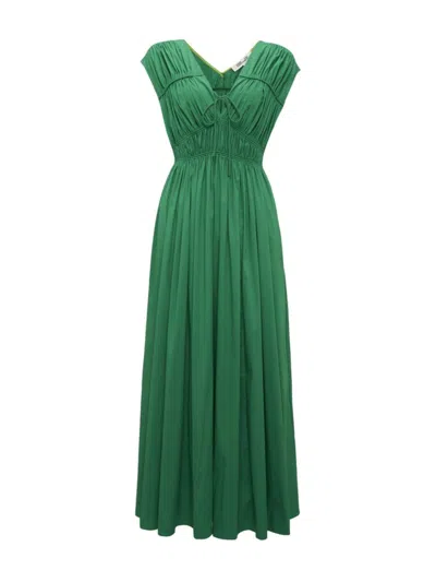 Diane Von Furstenberg Gillian Cotton-blend Poplin Midi Dress In Signature Green