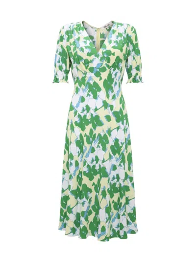 Diane Von Furstenberg Jemma Printed Crepe Midi Dress In Earth Floral Multi