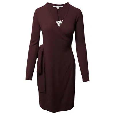 Diane Von Furstenberg Dvf Women Linda Wool Cashmere Wrap Sweater Dress Brown In Red