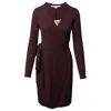 DIANE VON FURSTENBERG WOMEN'S LINDA WRAP STYLE WOOL CASHMERE DRESS IN BROWN