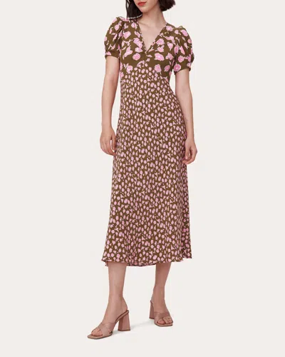 Diane Von Furstenberg Women's Margeaux Midi Dress In Brown
