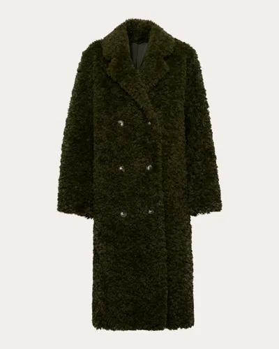 Diane Von Furstenberg Women's Melanie Faux Fur Teddy Coat In Green