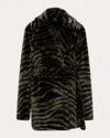 Diane Von Furstenberg Tanesha Faux Shearling Jacket In Zebra Olive