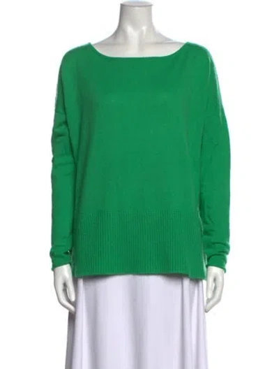 Pre-owned Diane Von Furstenberg Wool Bateau Neckline Sweater In Green