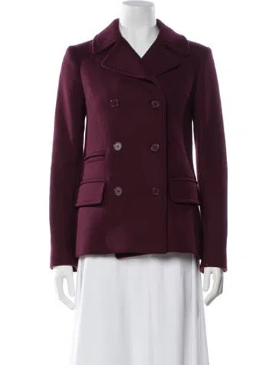 Pre-owned Diane Von Furstenberg Wool Blazer In Burgundy