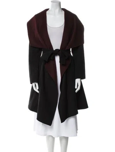 Pre-owned Diane Von Furstenberg Wool Coat In Black
