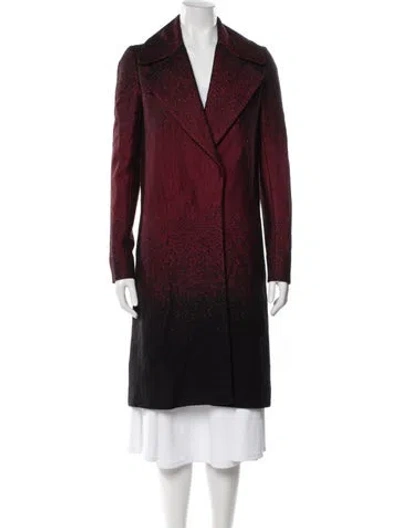 Pre-owned Diane Von Furstenberg Wool Coat In Burgundy