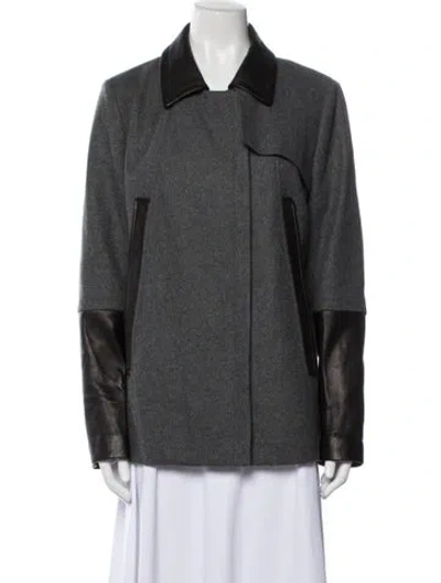 Pre-owned Diane Von Furstenberg Wool Coat In Gray