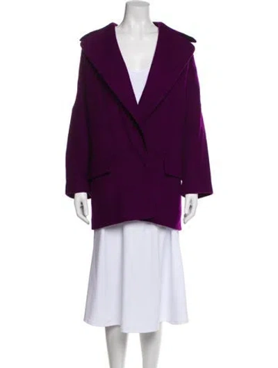 Pre-owned Diane Von Furstenberg Wool Coat In Purple