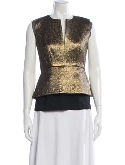 Pre-owned Diane Von Furstenberg Wool Crew Neck Blouse In Neutral