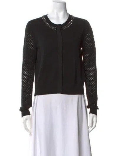 Pre-owned Diane Von Furstenberg Wool Crew Neck Sweater In Black