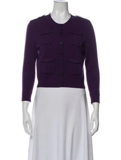 Pre-owned Diane Von Furstenberg Wool Crew Neck Sweater In Purple